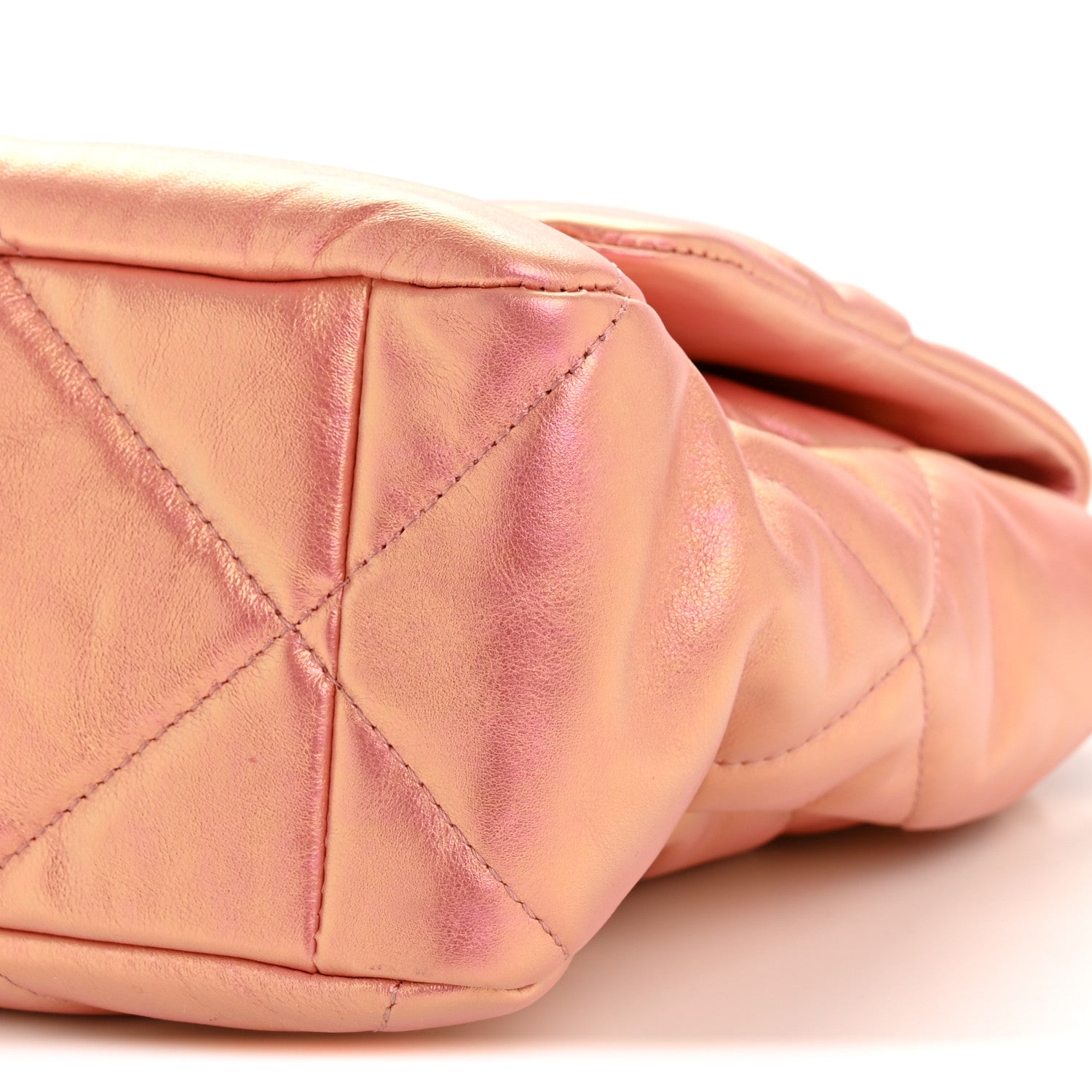 Chanel Iridescent Lambskin Quilted Large Chanel 19 Flap Pink 10 of 13