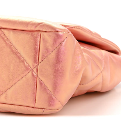 Chanel Iridescent Lambskin Quilted Large Chanel 19 Flap Pink 10 of 13