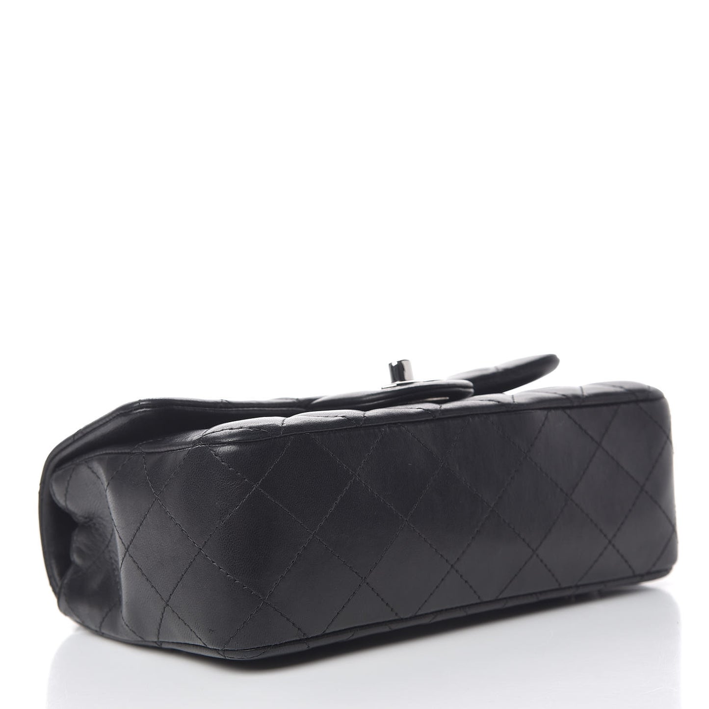 Lambskin Quilted Mini Rectangular Flap Black