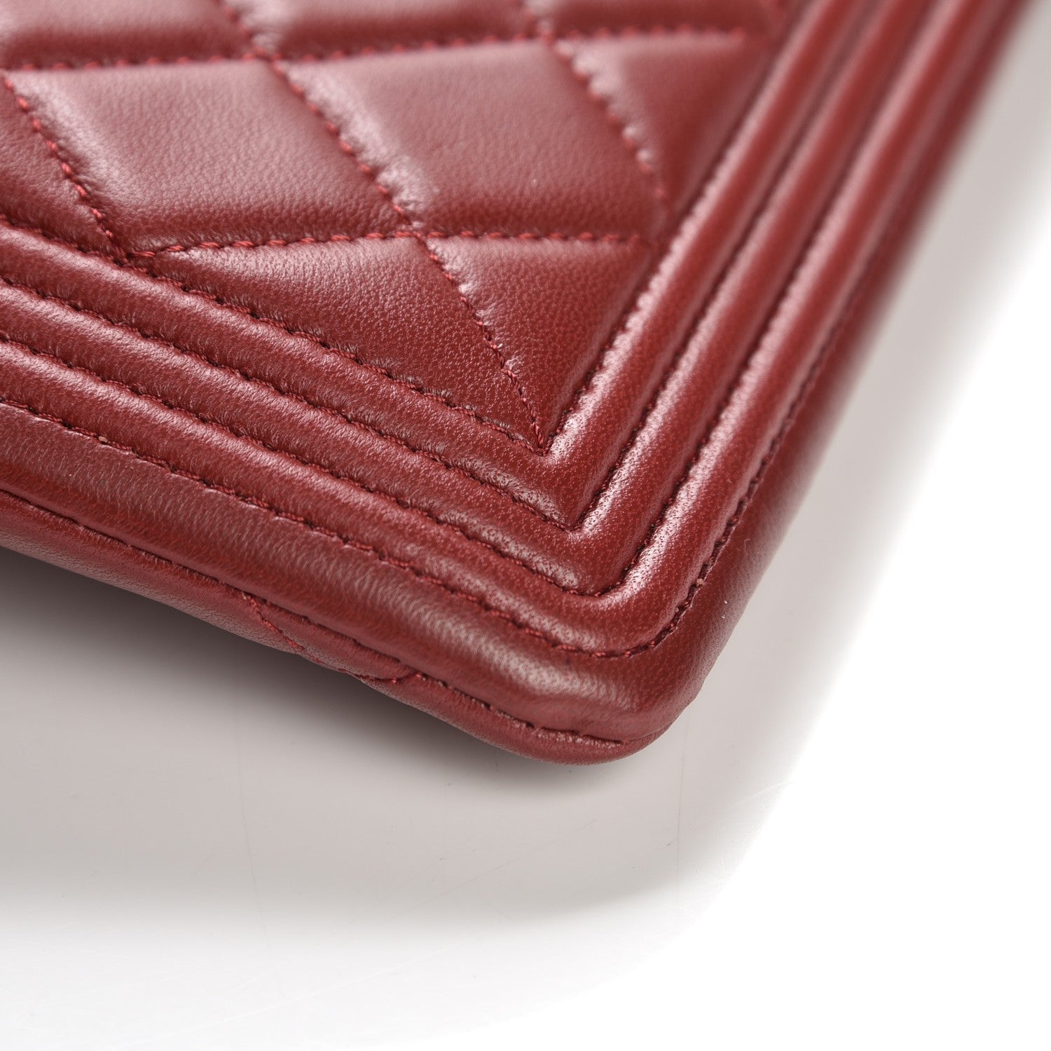 Chanel Lambskin Quilted Beauty CC Boy Clutch Red 8 of 9