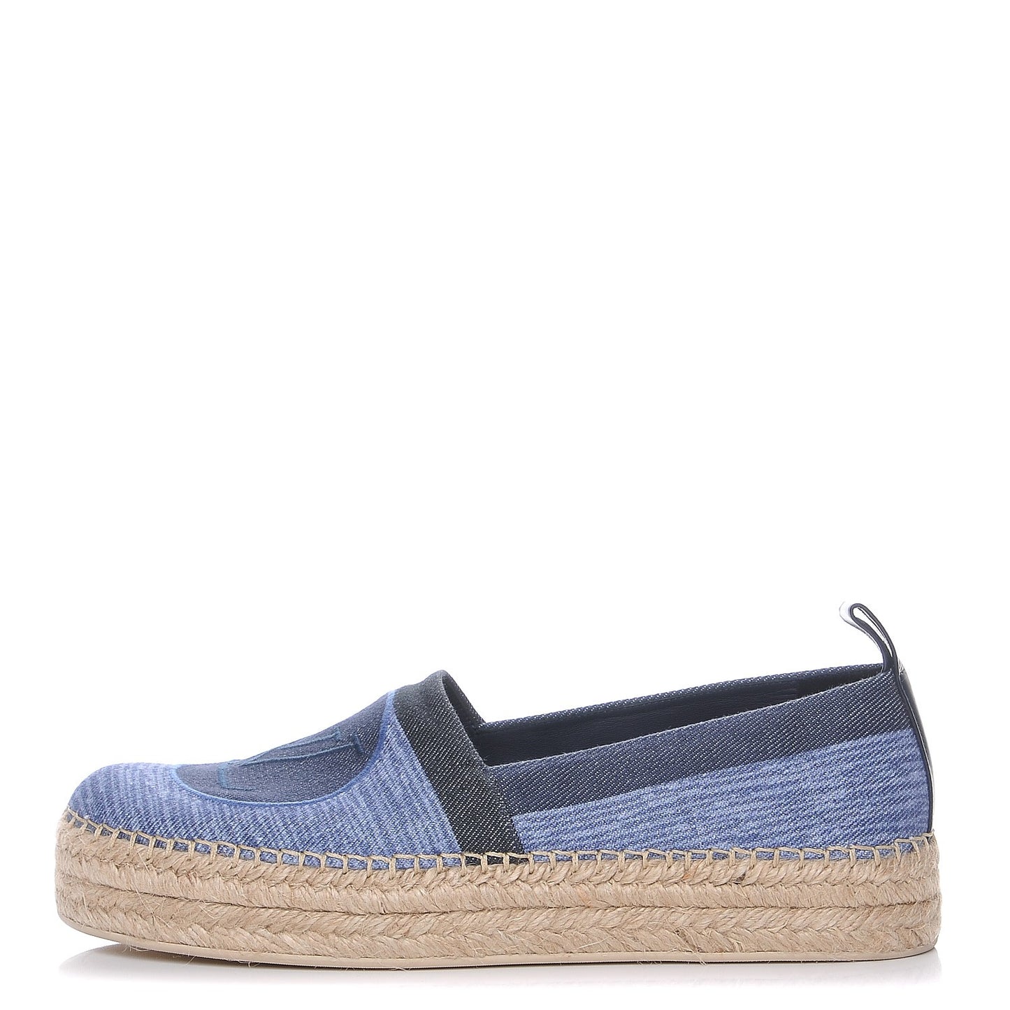 Canvas Blue Shore Espadrille Flats 40 Marine