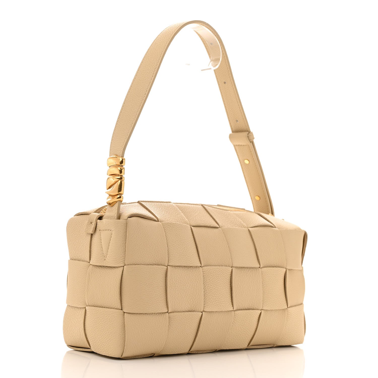 Bottega Veneta Grained Calfskin Maxi Intrecciato Brick Cassette Bag Porridge 3 of 11
