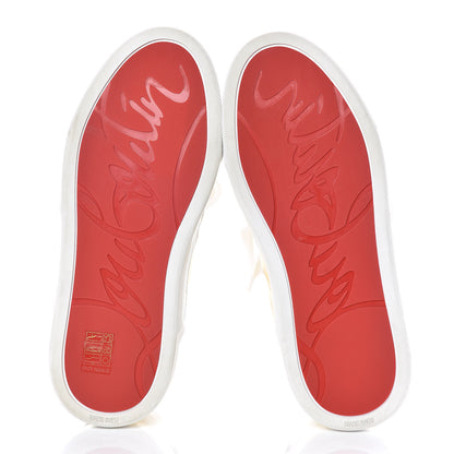 Christian Louboutin Metallic Calfskin Womens Aurelien Flat Sneakers 38 Gold White 5 of 11