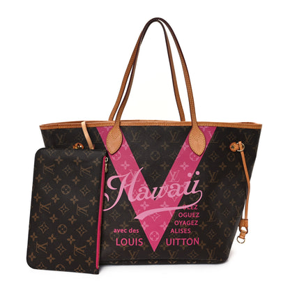 Louis Vuitton Monogram Hawaii V Neverfull MM Hot Pink 3 of 16