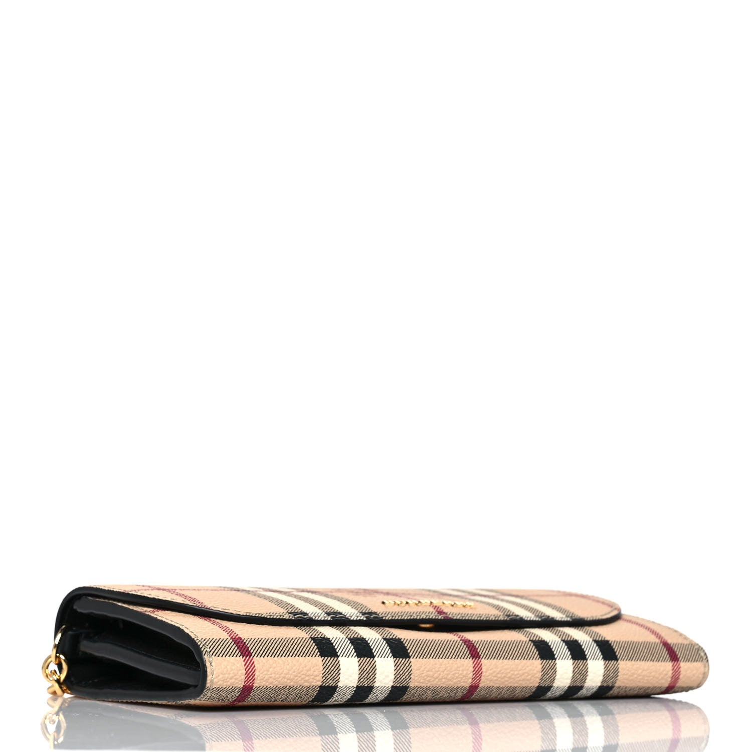 Burberry Haymarket Check Henley Wallet On Chain Black 4 of 8