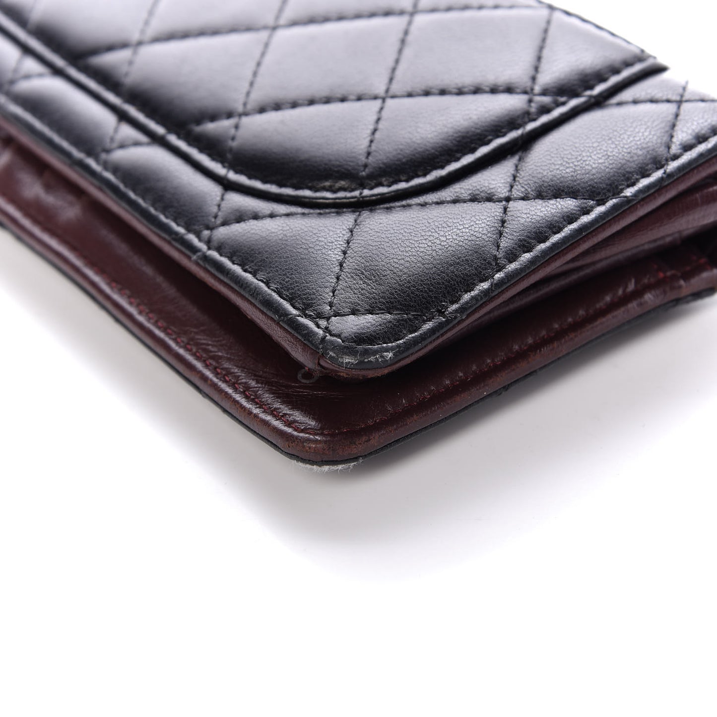Lambskin Quilted Yen Wallet Black