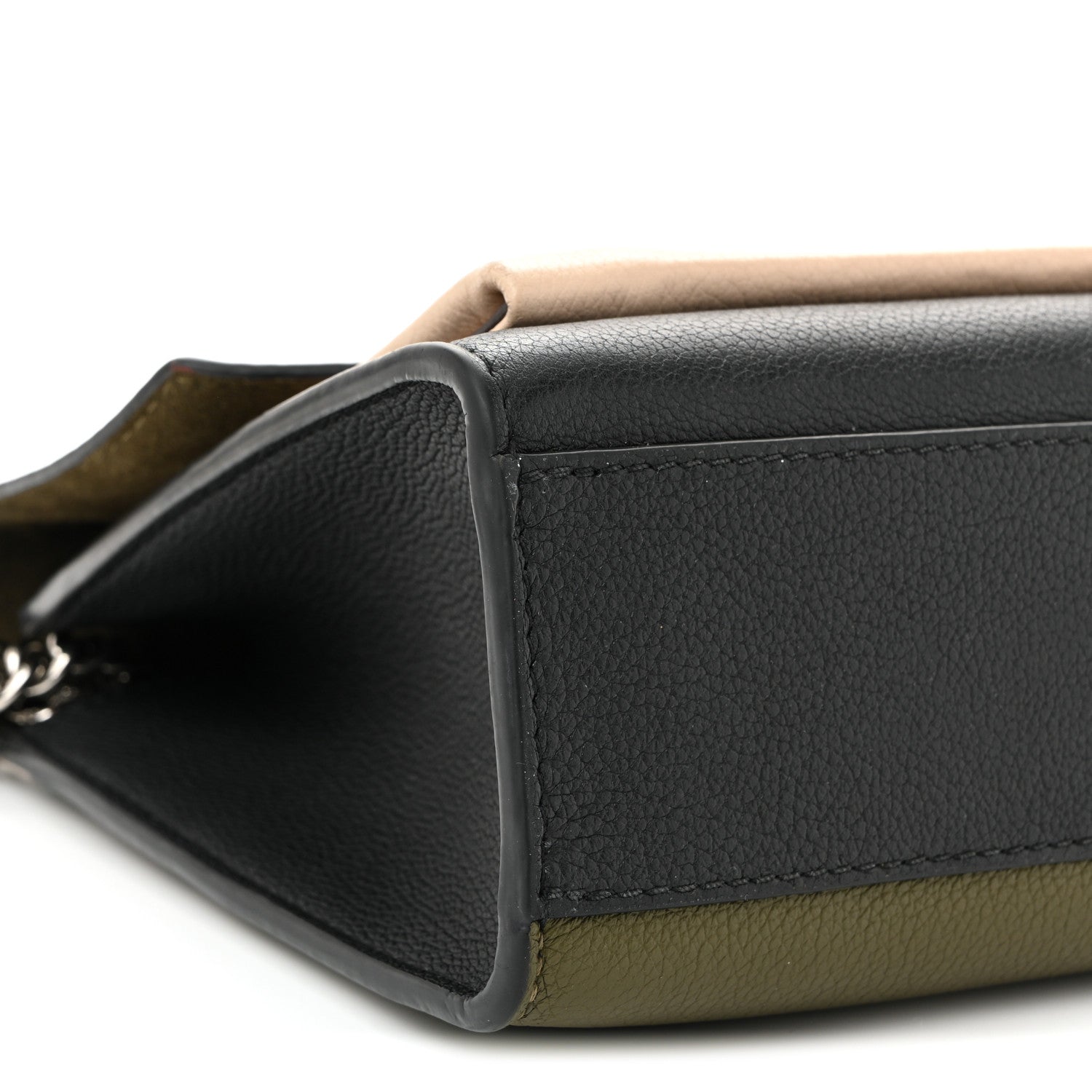 Louis Vuitton Soft Calfskin Mylockme Chain Bag BB Smokey Brown Green 9 of 11