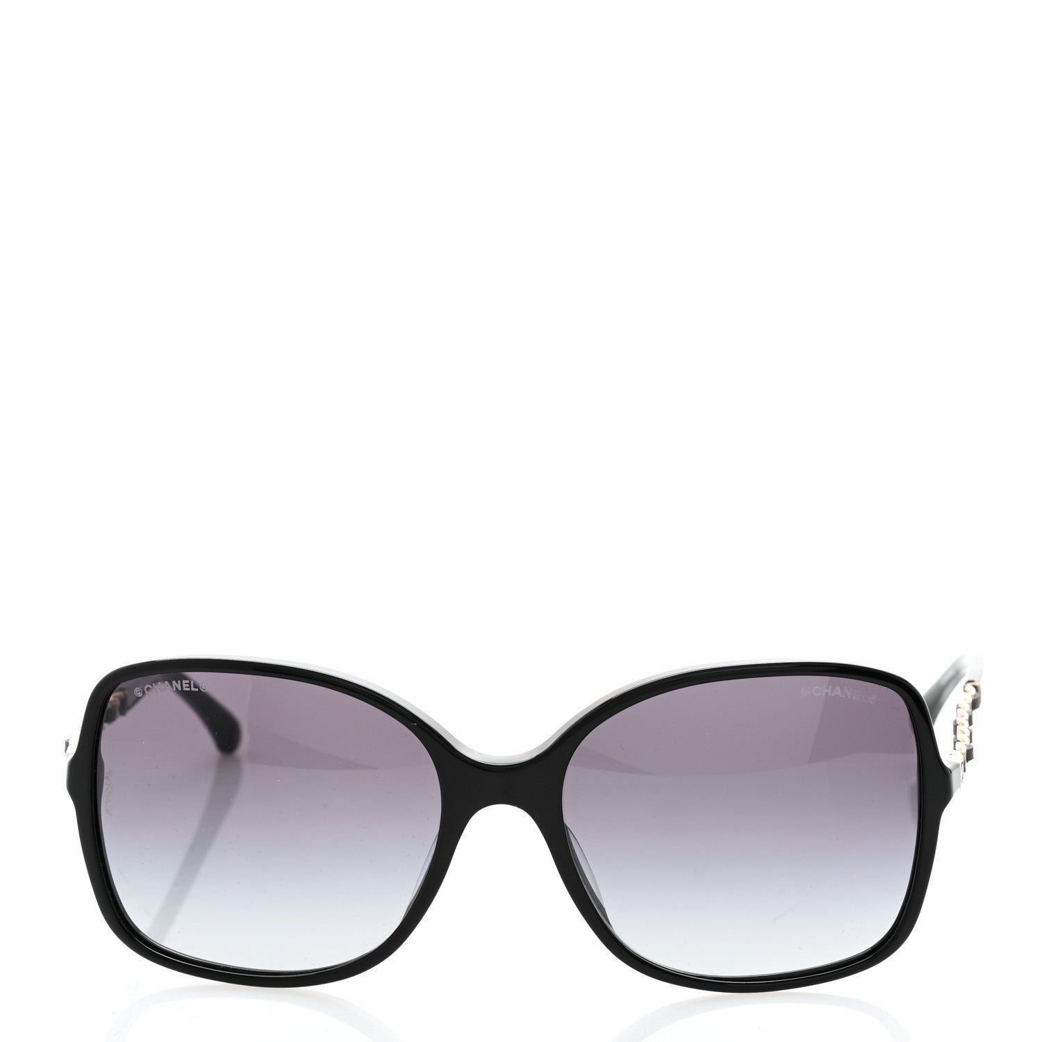 Chanel Acetate Lambskin Chain Square Sunglasses 5210-Q-A Black 2 of 8