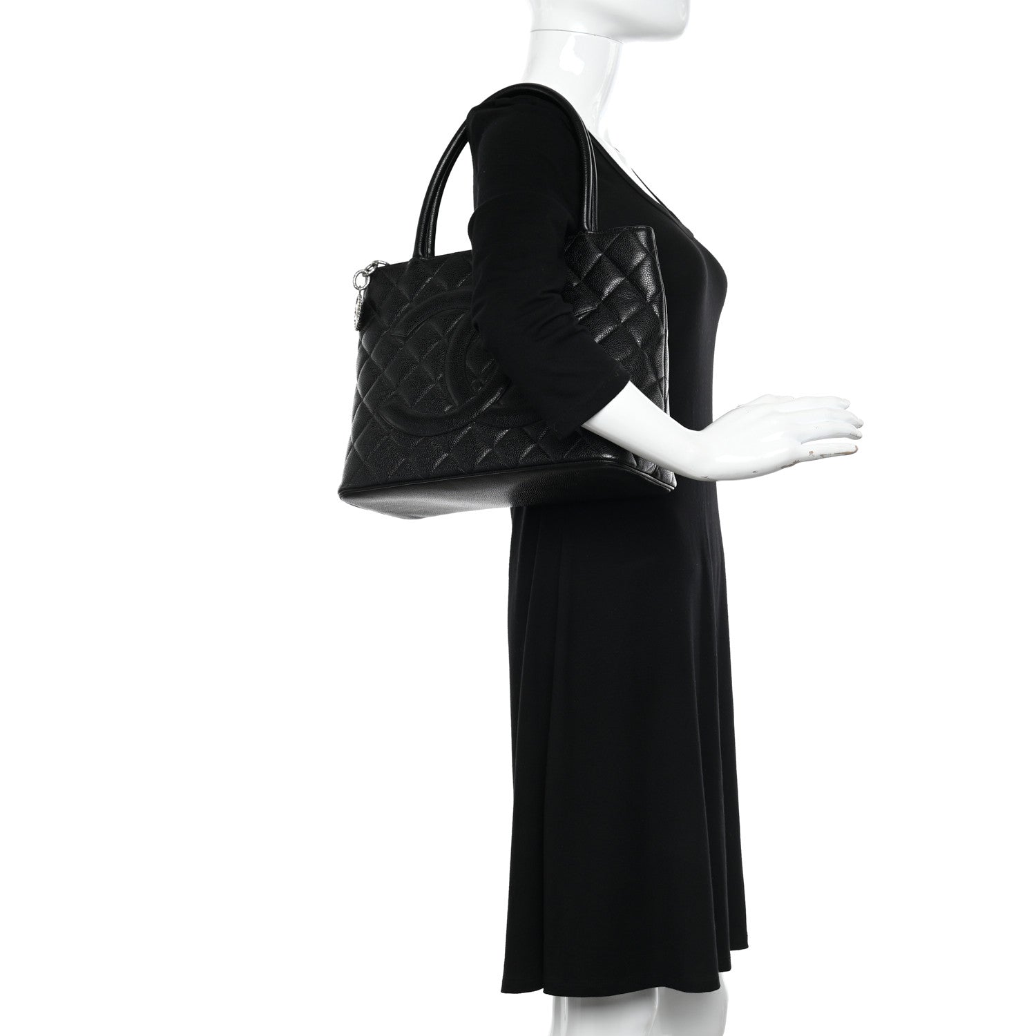 Chanel Caviar Quilted Medallion Tote Black 2 of 11