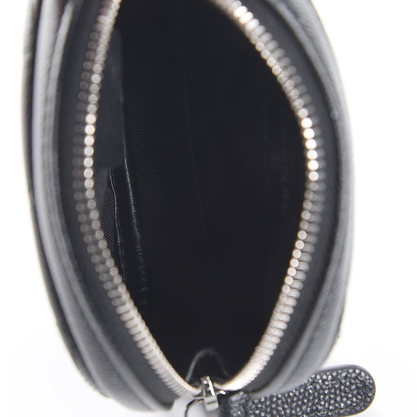 Iridescent Caviar Quilted Zip Around Classic Coin Purse Black