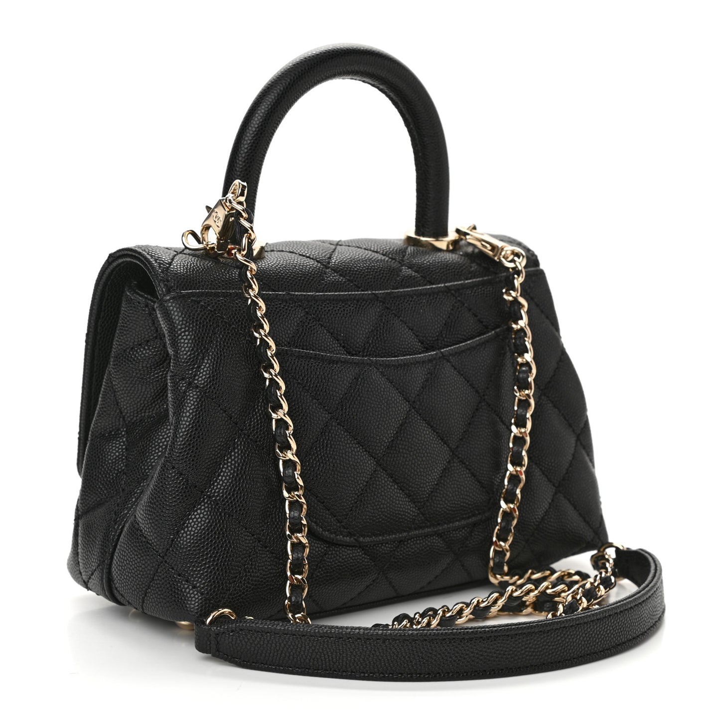 Caviar Quilted Extra Mini Coco Handle Flap Black