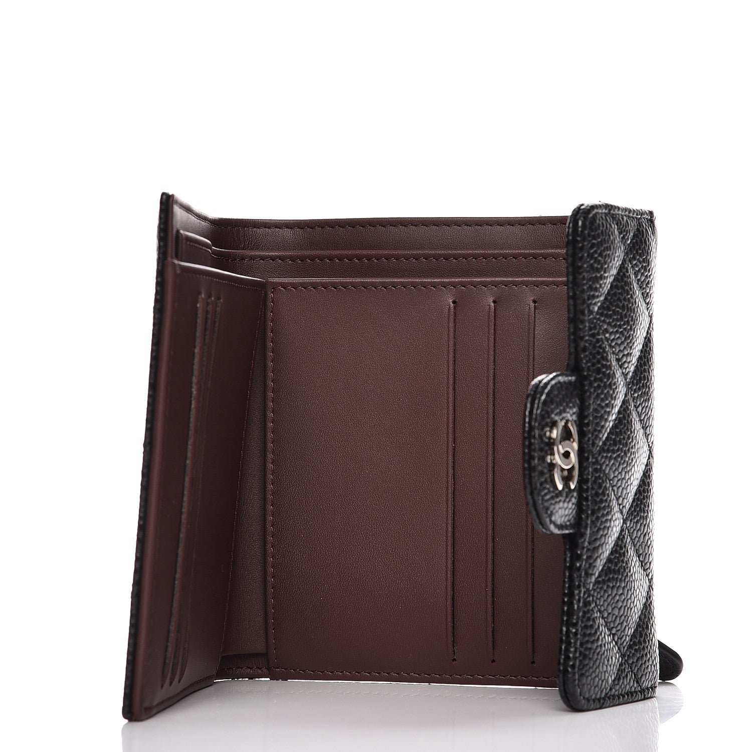 Chanel Caviar Quilted Compact Flap Wallet Black 5 of 9