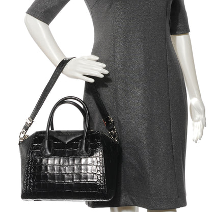 Givenchy Calfskin Crocodile Embossed Small Antigona Black 2 of 7