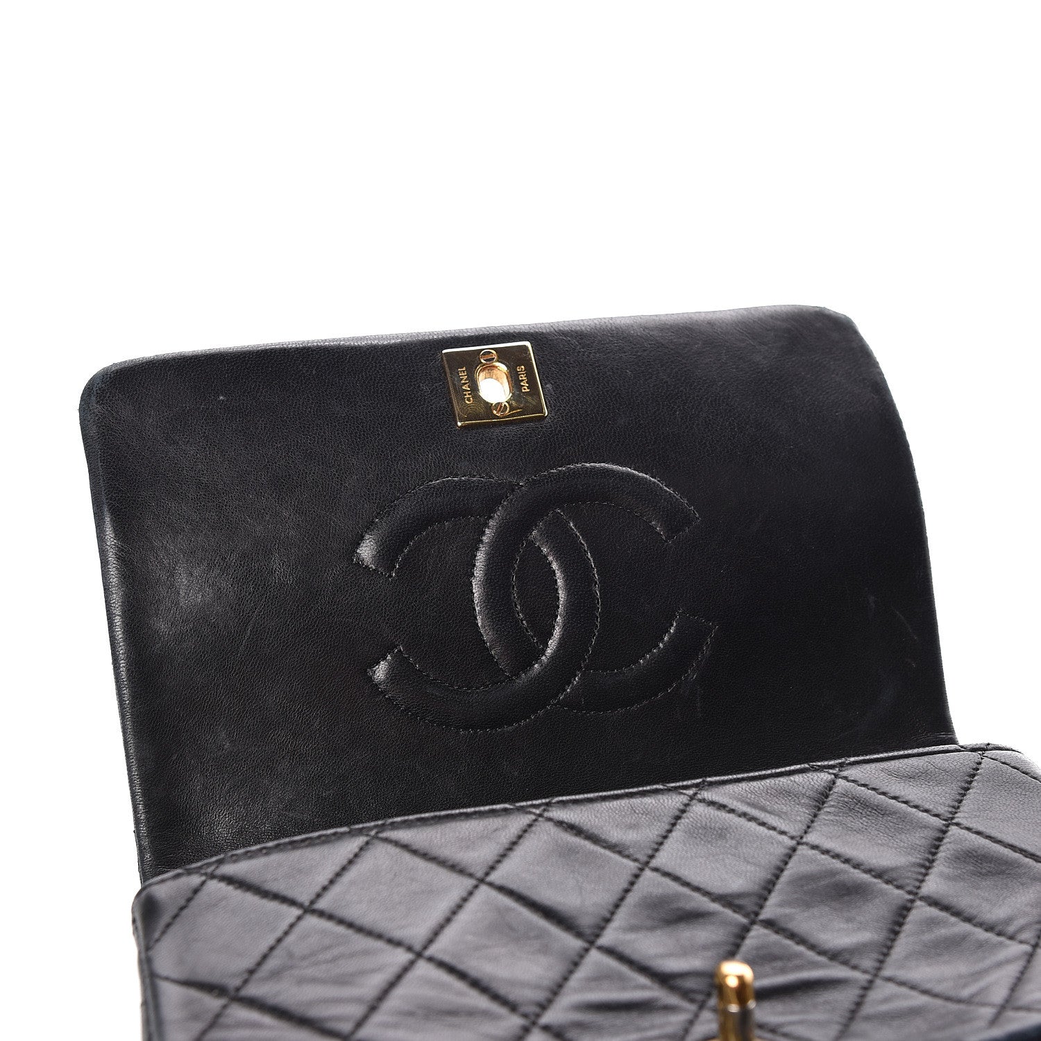 Chanel Lambskin Quilted Small Single Flap Bag Black 10 of 17