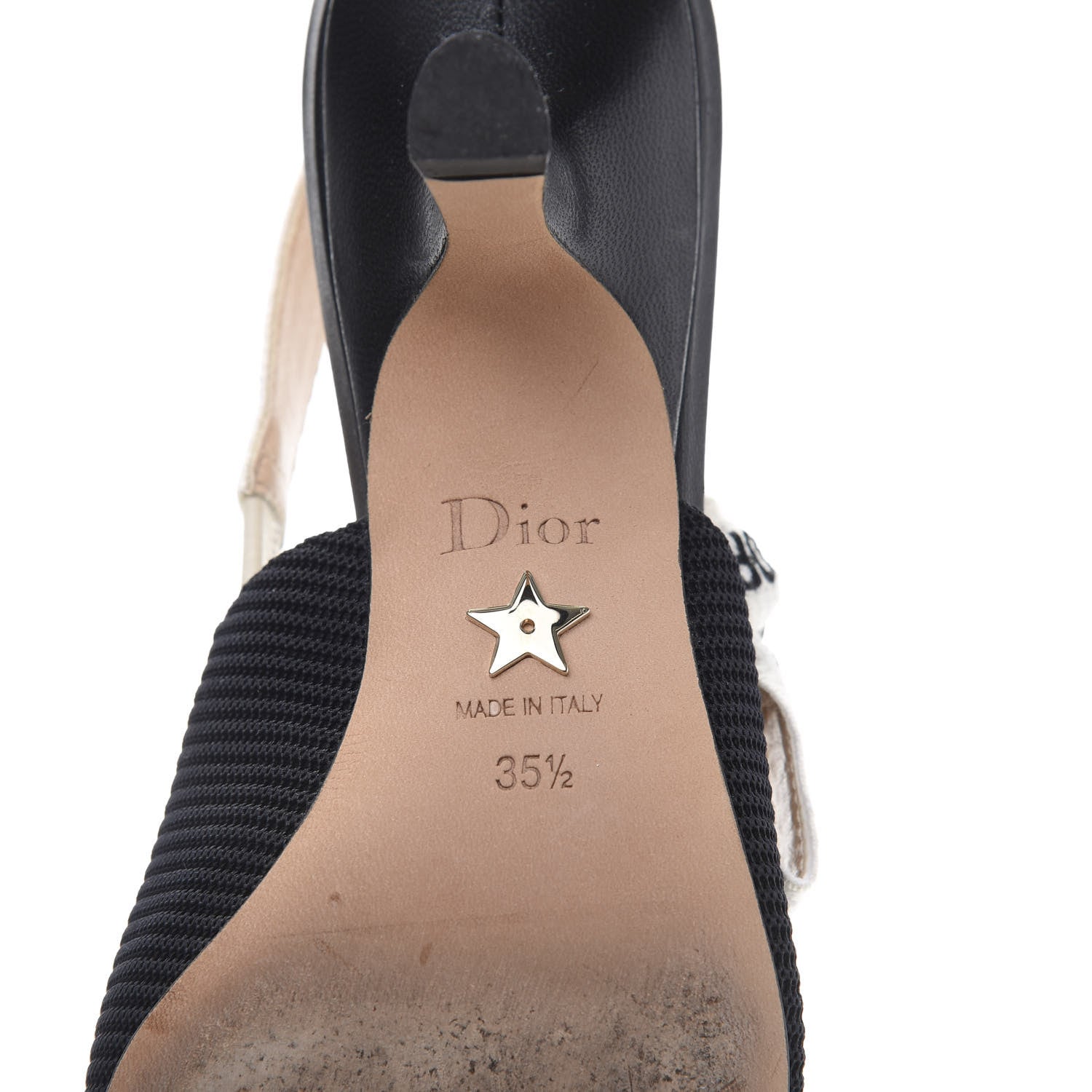 Christian Dior Technical Canvas Ribbon J Adior Slingback 65mm Pumps 35.5 Black 7 of 8