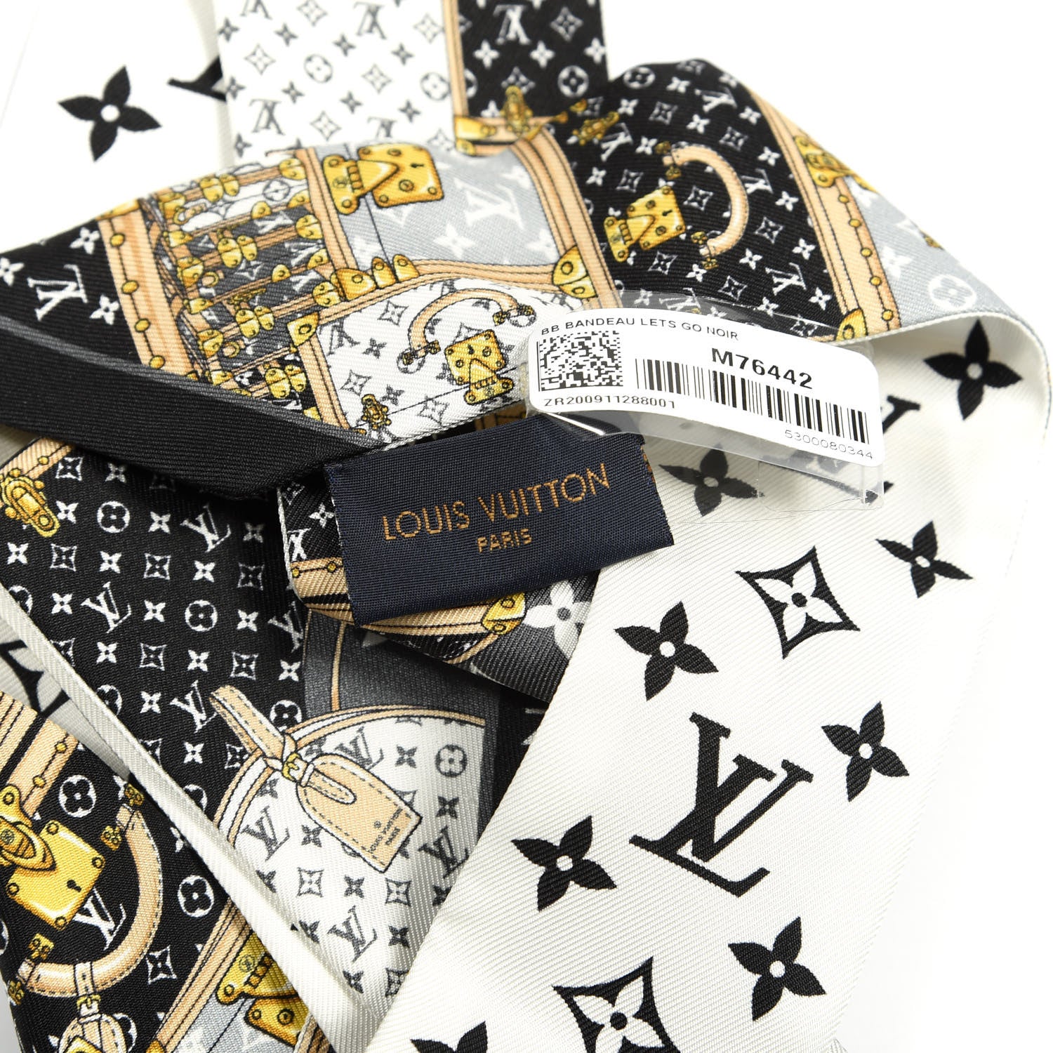 Louis Vuitton Silk Monogram Let's Go BB Bandeau Black 3 of 3