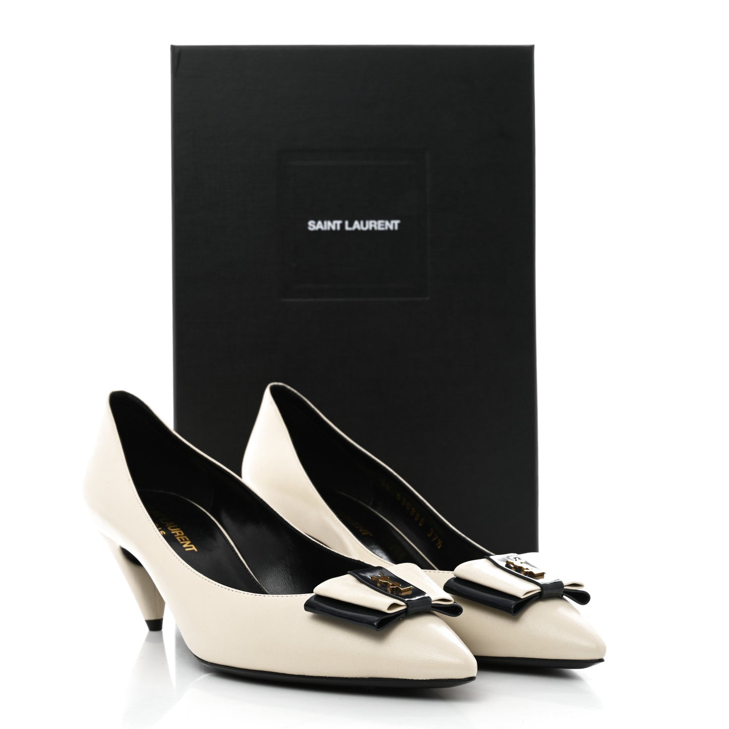 Calfskin Bow Anais Pumps 37.5 White