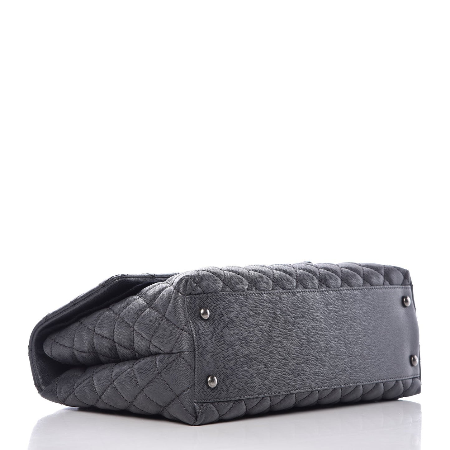 Caviar Lizard Quilted Medium Coco Handle Flap Grey