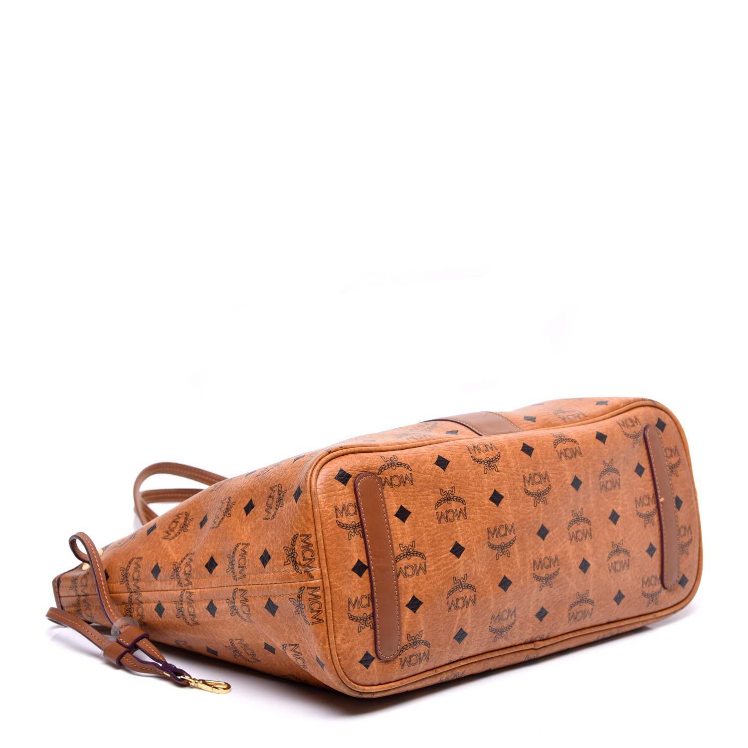 MCM Visetos Medium Liz Reversible Shopper Tote Cognac 6 of 16