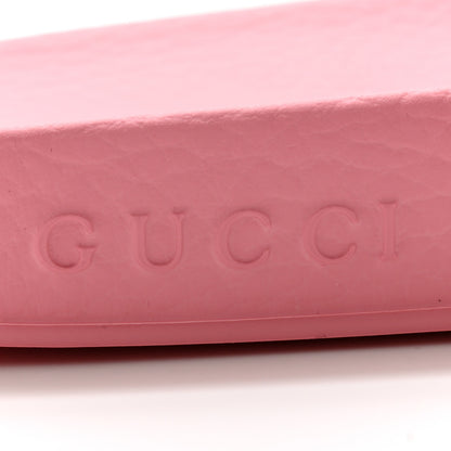 Gucci Rubber GG Monogram Perforated Womens Slide Sandals 39 Rose Box 6 of 9