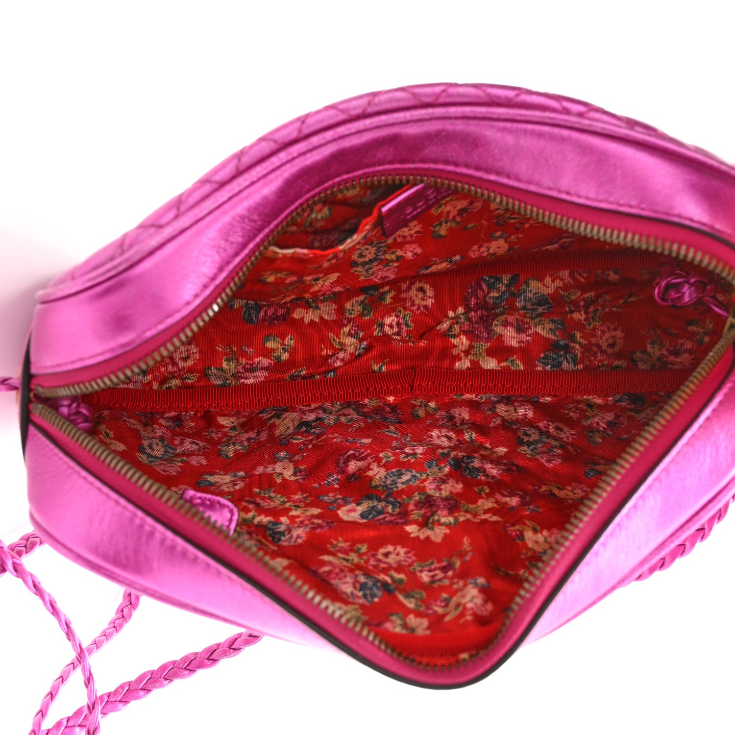 Gucci Laminated Nappa Trapuntata Small Zumi Shoulder Bag Fuxia 5 of 11