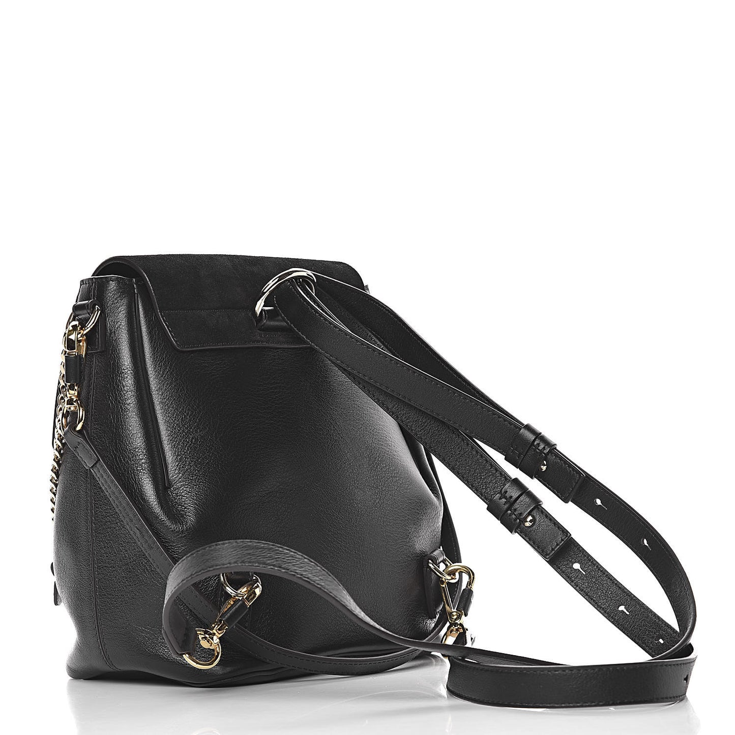 Suede Calfskin Small Faye Backpack Black