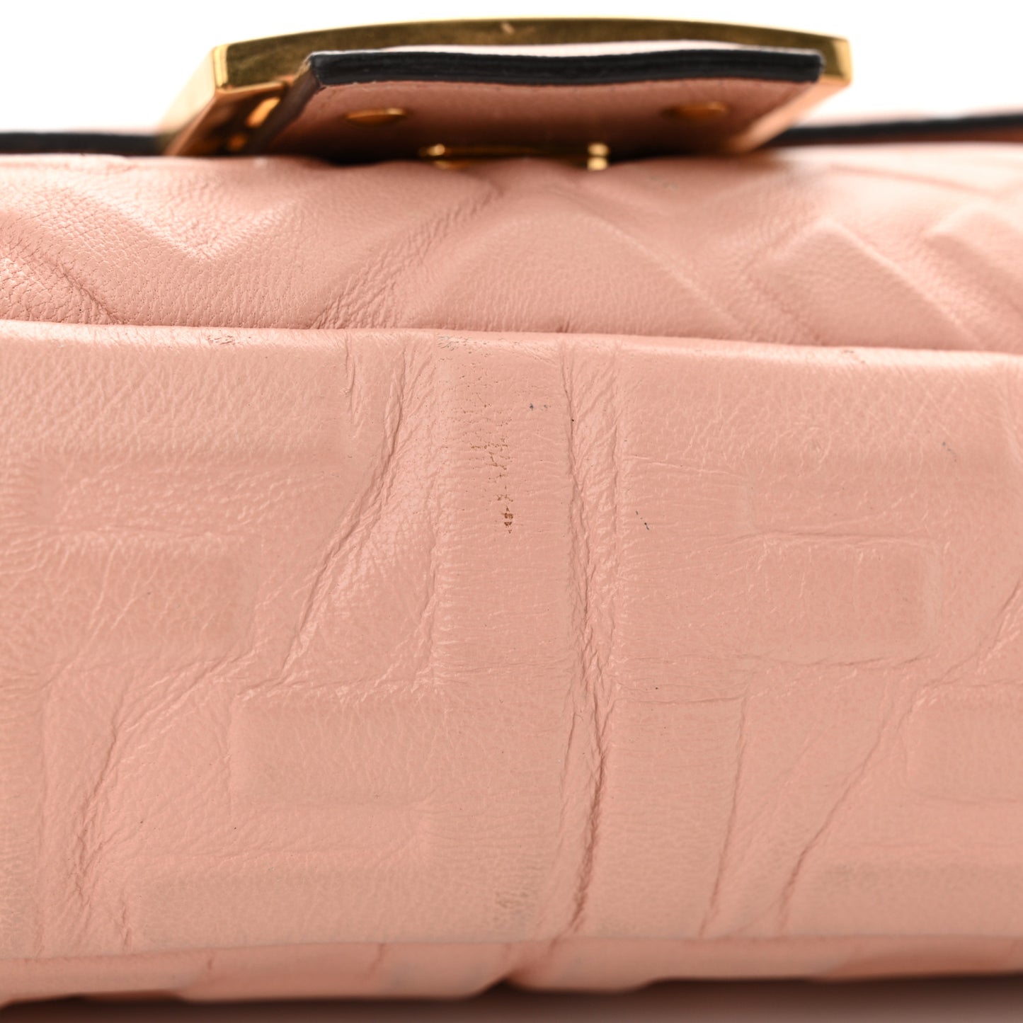 Nappa FF 1974 Embossed Baguette Rosa Bourbon