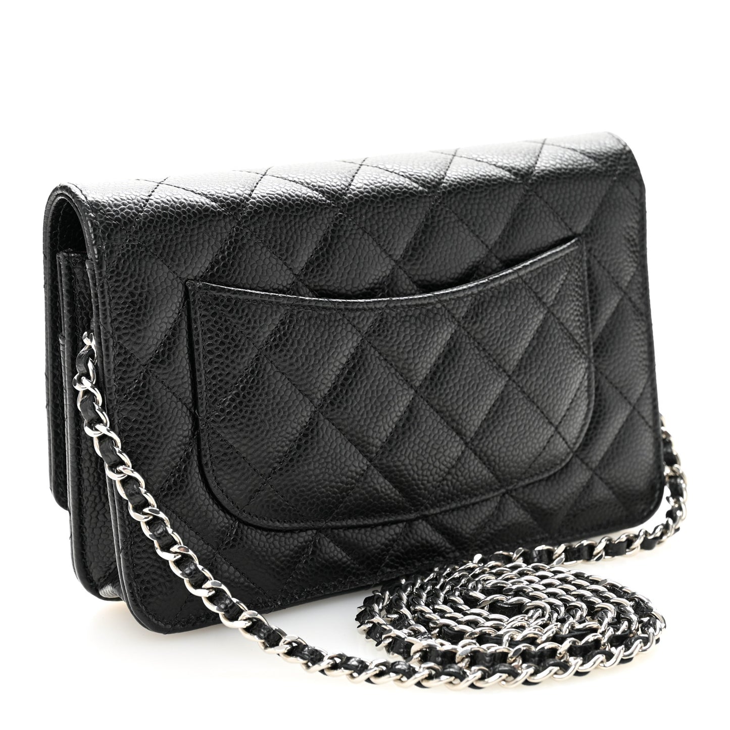 Caviar Quilted CC Turnlock Wallet On Chain WOC Black