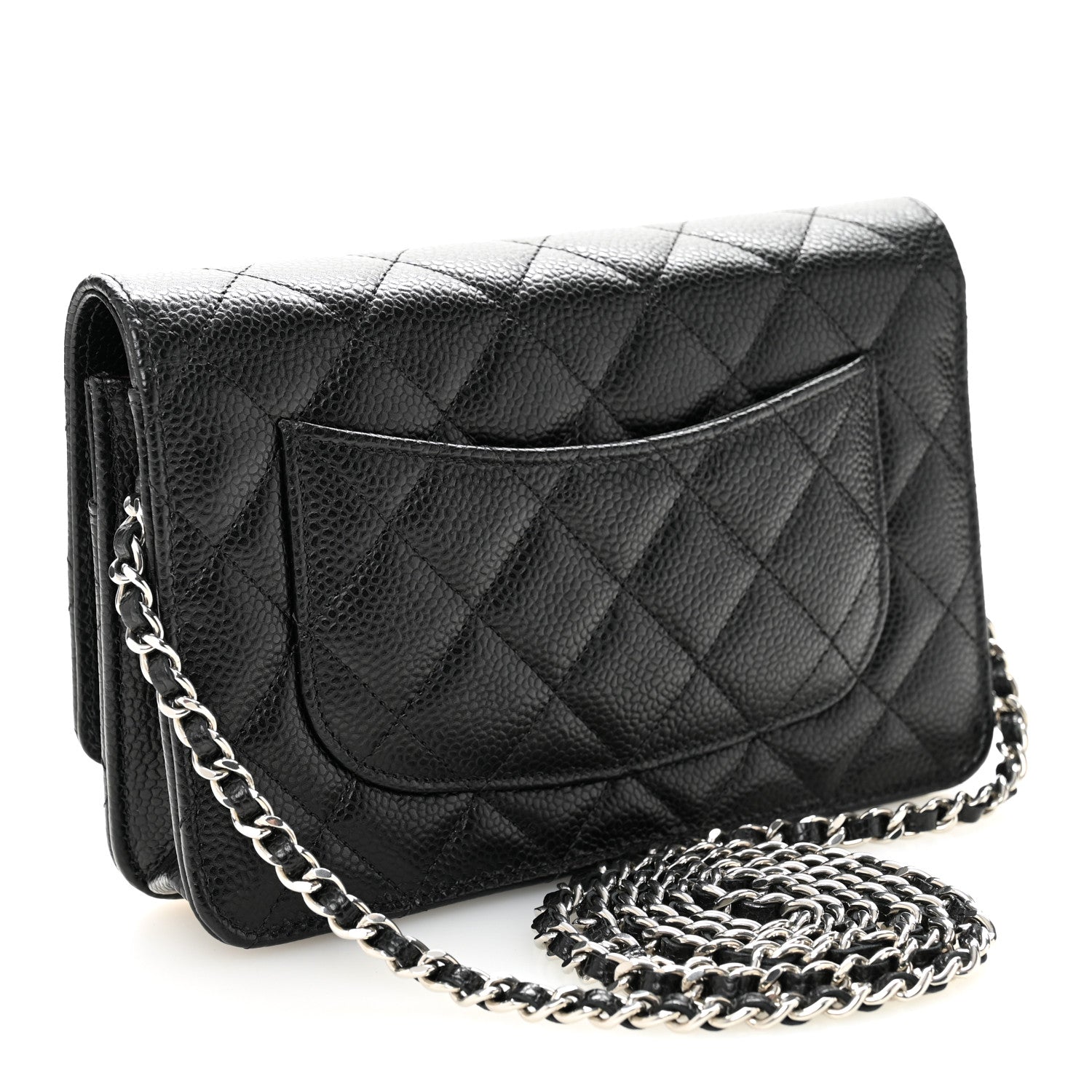 Chanel Caviar Quilted CC Turnlock Wallet On Chain WOC Black 3 of 12