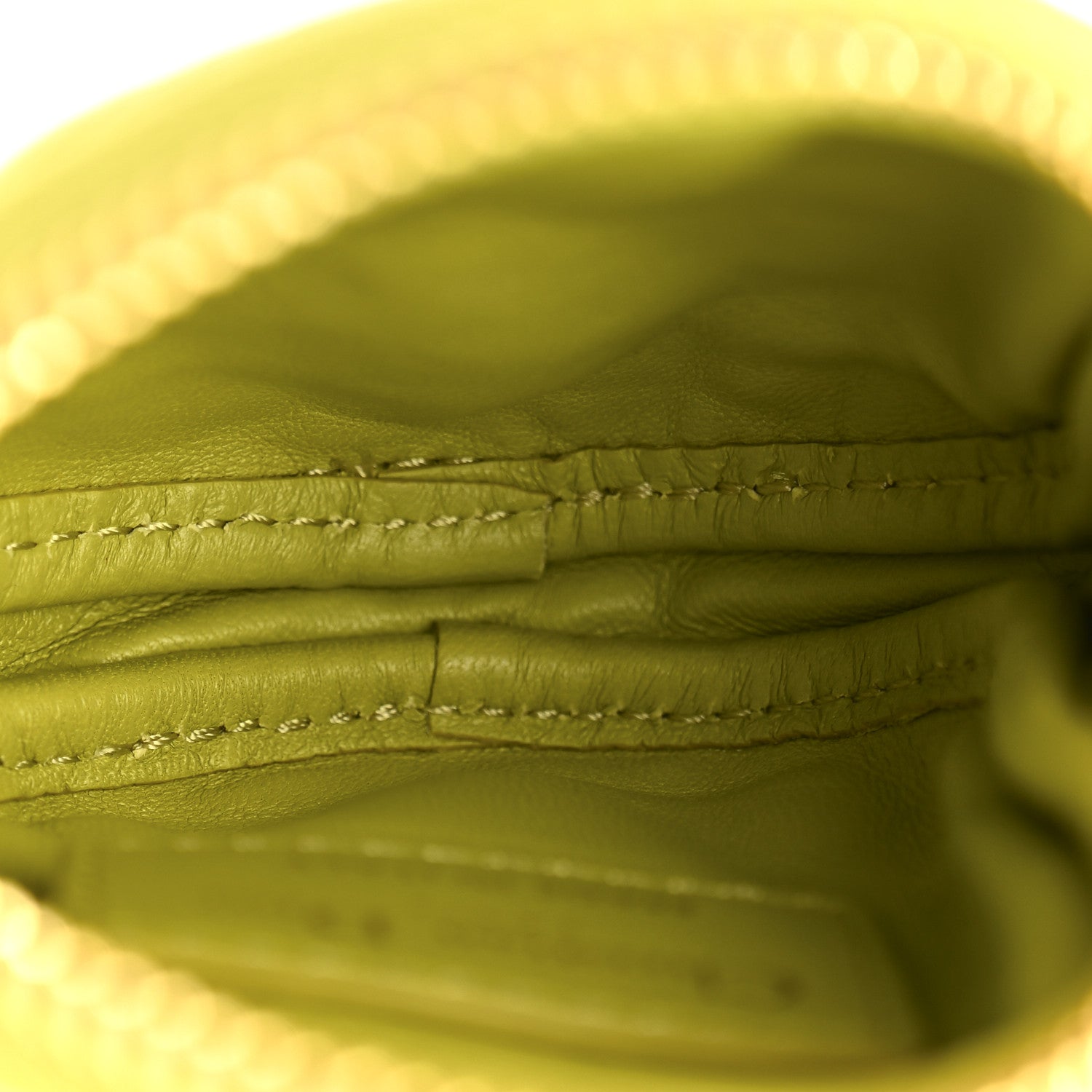 Christian Dior Lambskin Mini Cannage Round Caro Crossbody Pouch Lime 5 of 10