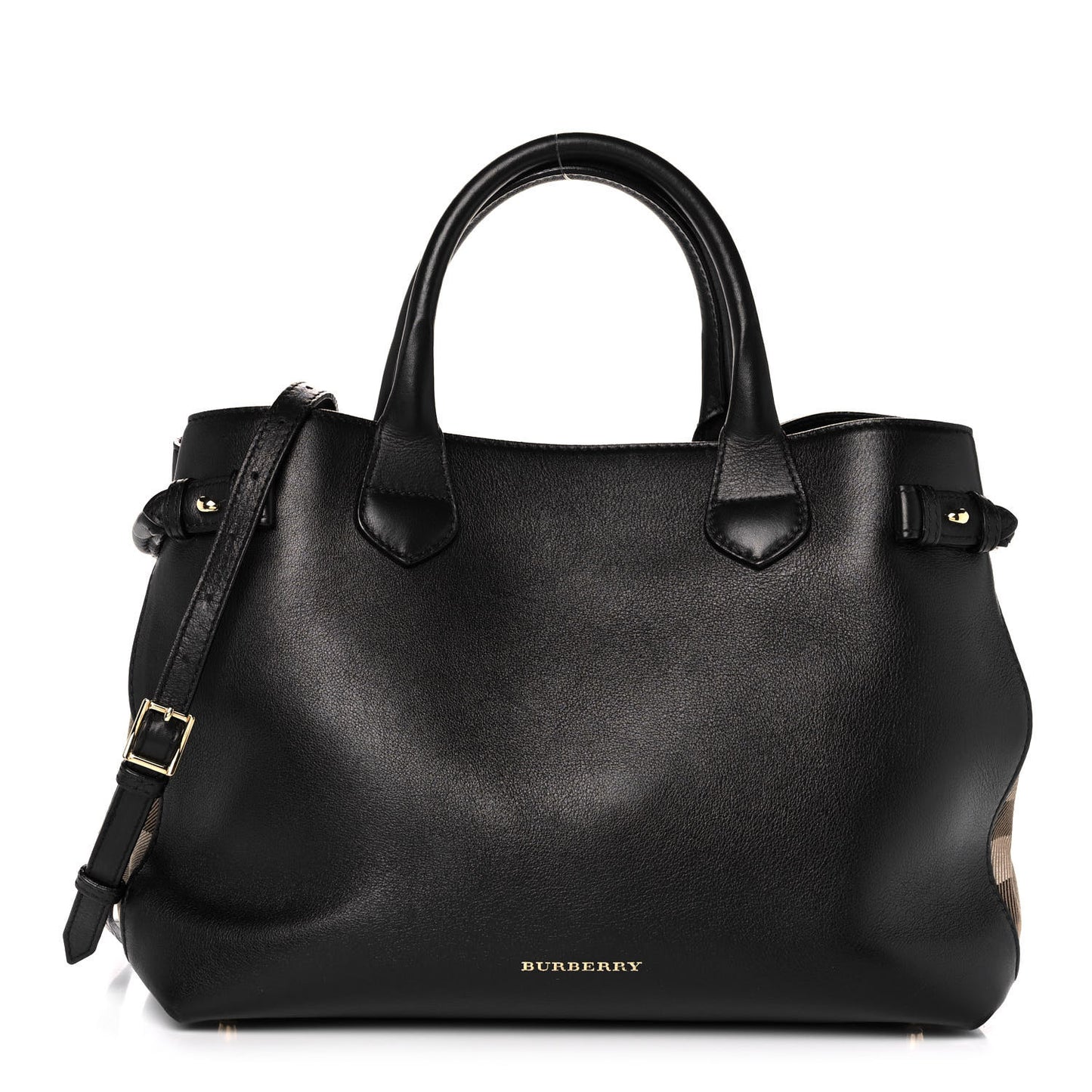 Smooth Calfskin Medium Sartorial Banner Tote Black