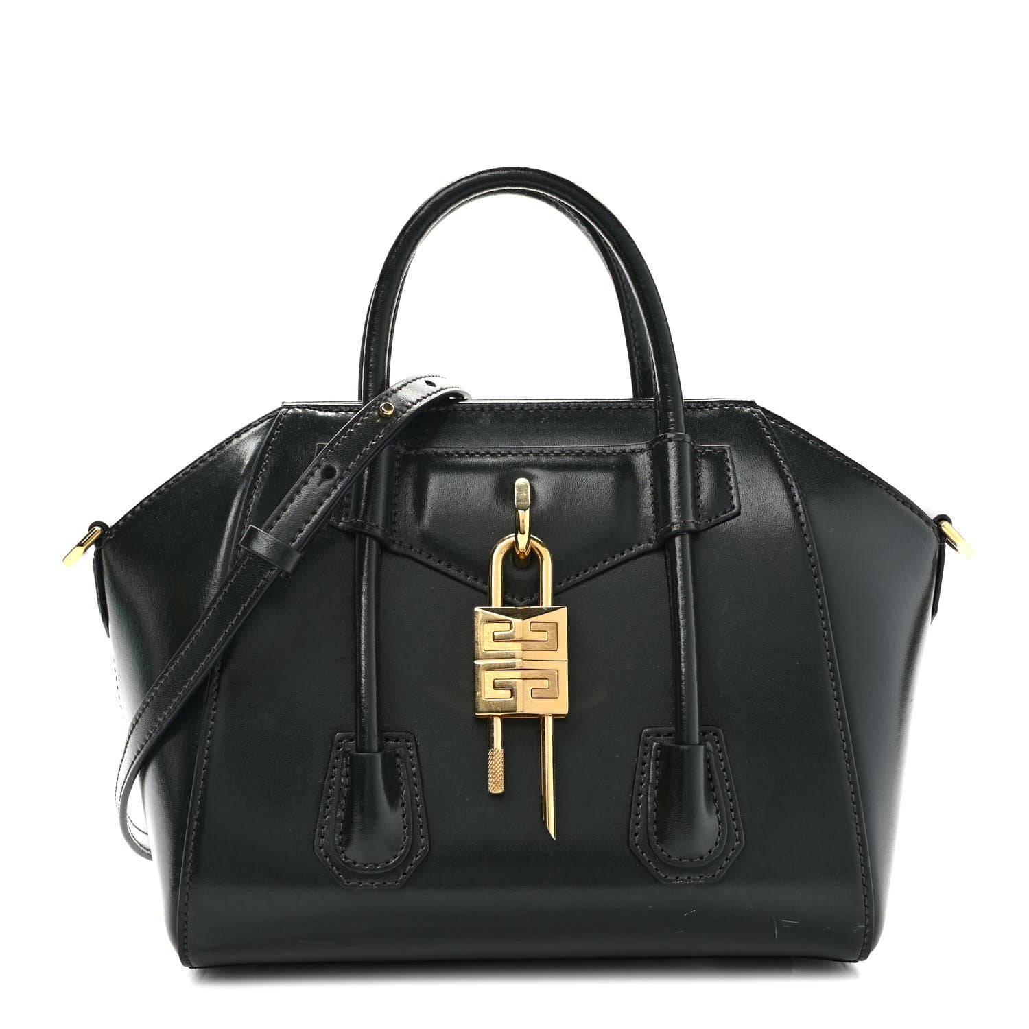 Givenchy Box Calfskin Lock Antigona Shoulder Bag Green Forest 1 of 9