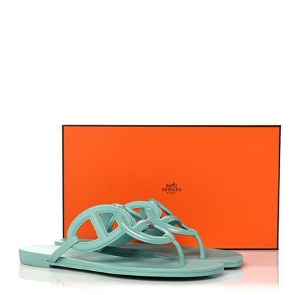 Hermes Rubber Womens Egerie Sandals 39 Vert Embrun 9 of 9