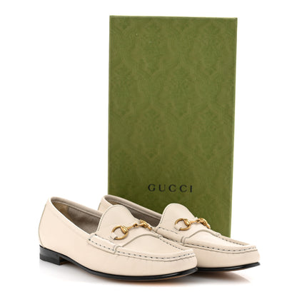 Gucci Betis Glamour Calfskin Womens 1953 Horsebit Loafers 37 Mystic White 11 of 11