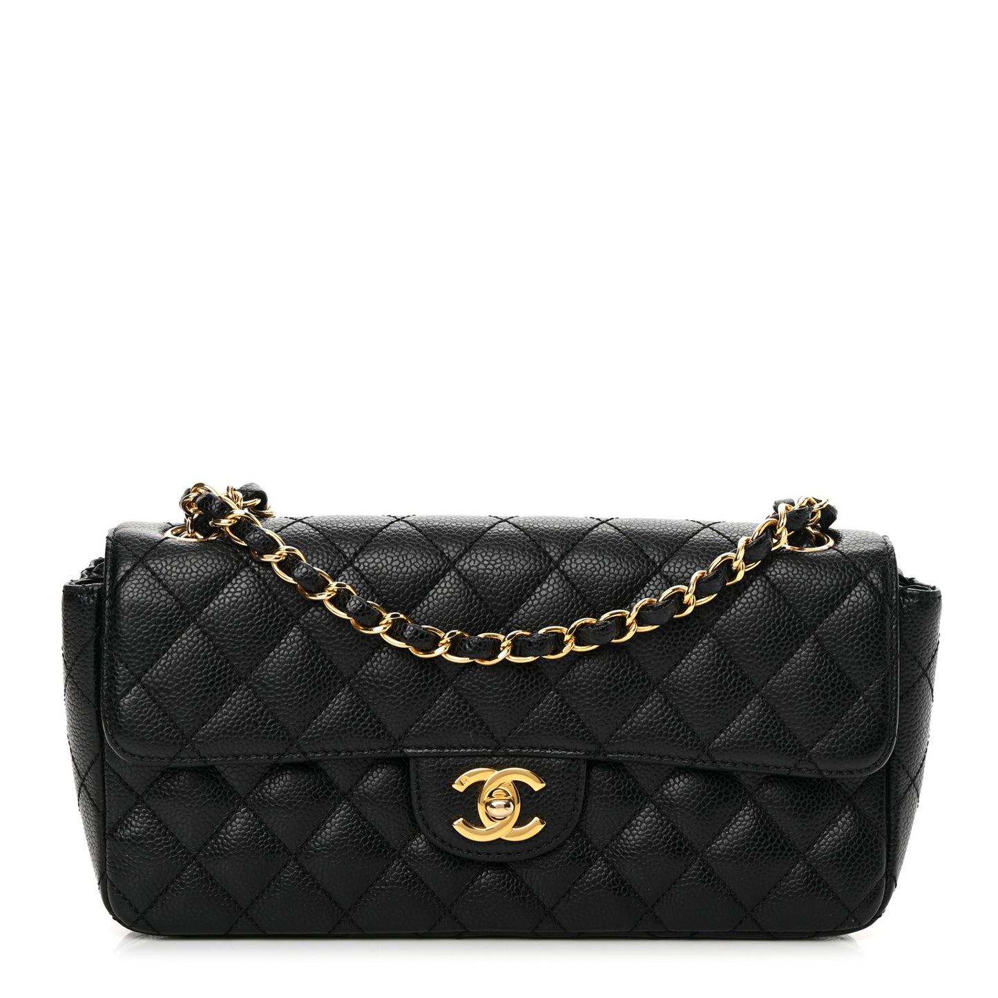 Caviar Quilted East West Flap Black
