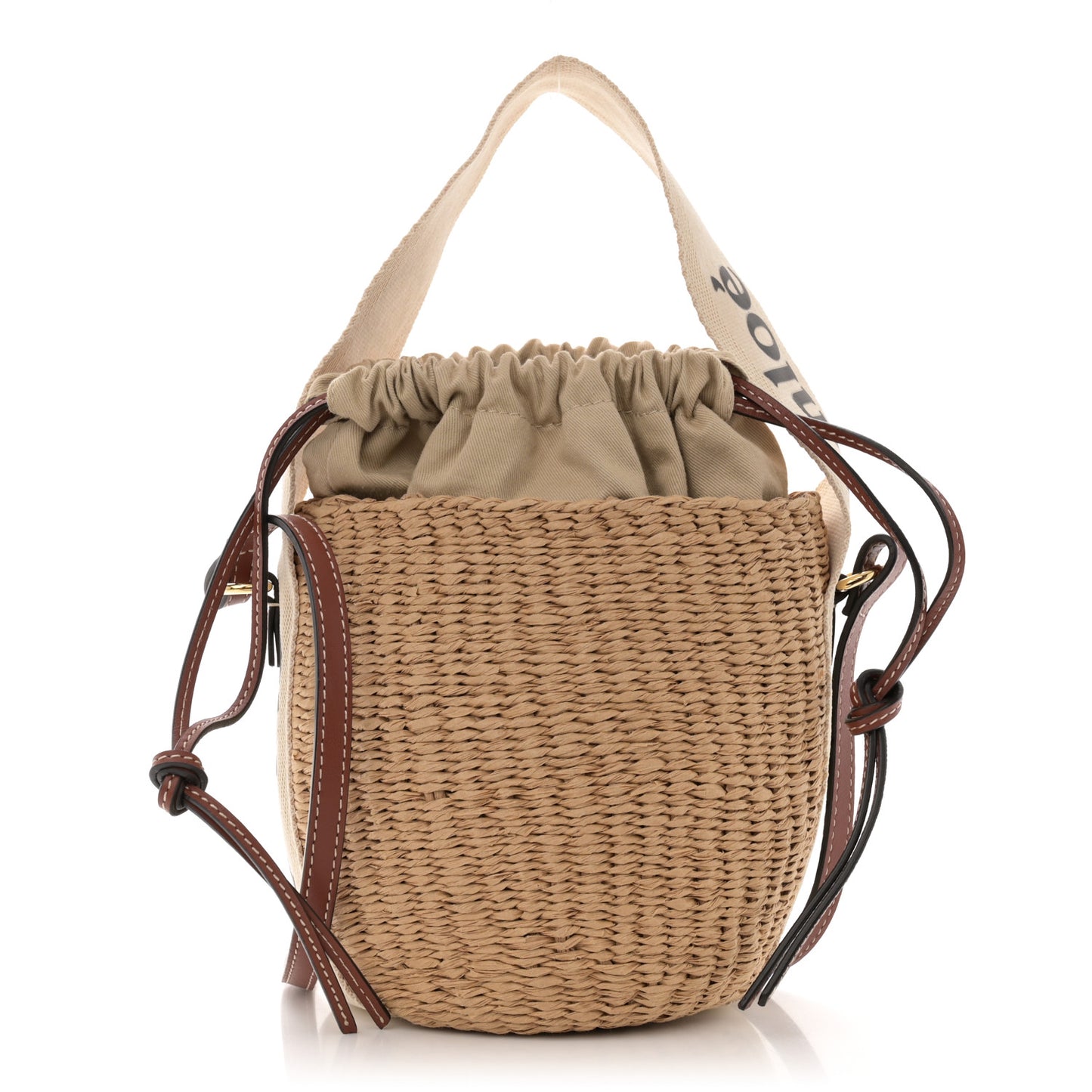 Natural Woven Fiber Small Woody Basket