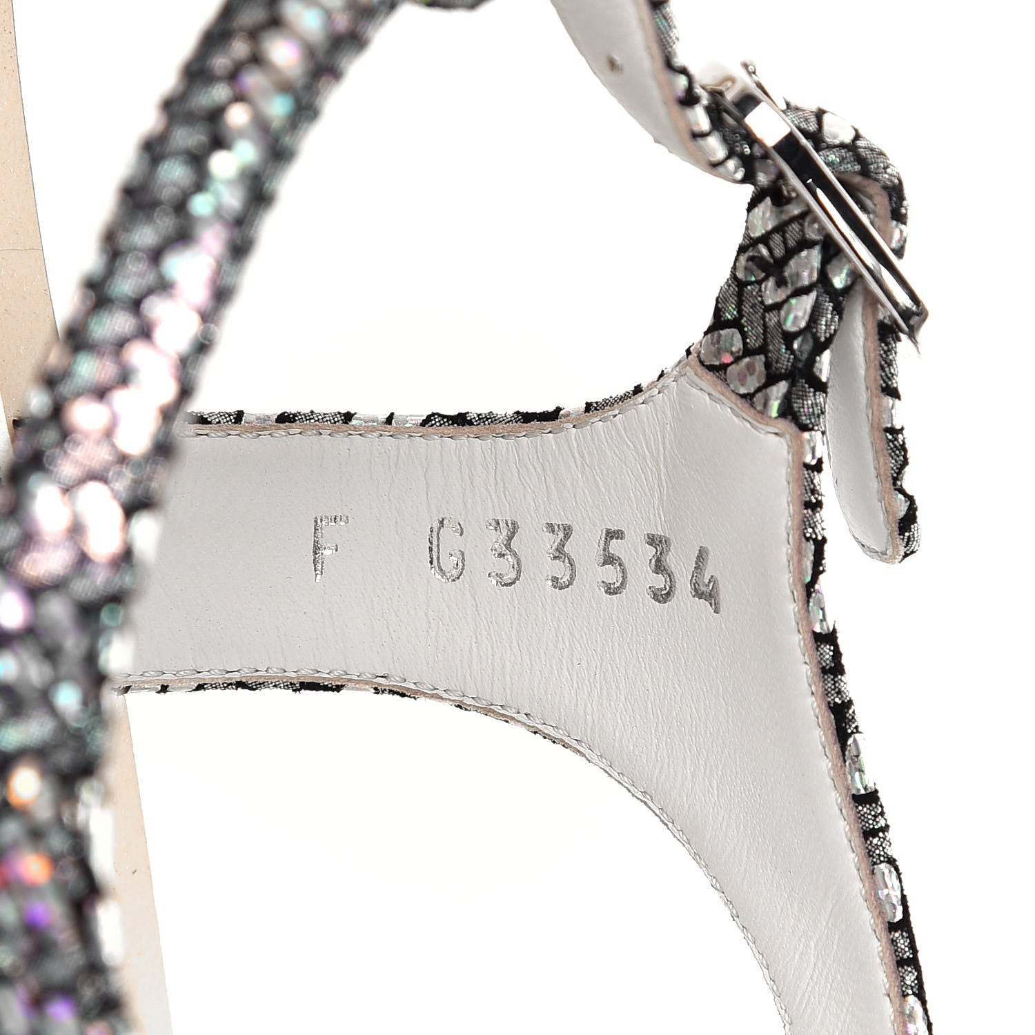 Chanel Goatskin Velvet Fantasy CC Chain Thong Sandals 38.5 Silver Ivory 8 of 9