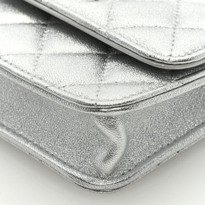 Chanel Metallic Goatskin Quilted Star Flap Waist Belt Bag Silver 9 of 9