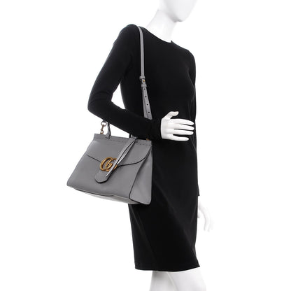 Gucci Cellarius Calfskin Small GG Marmont Top Handle Bag Deep Grey 2 of 8