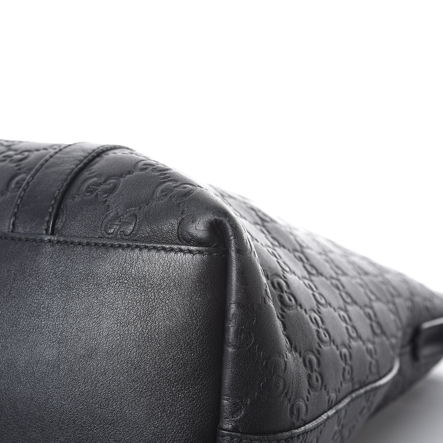Guccissima Large GG Charm Convertible Dome Satchel Black