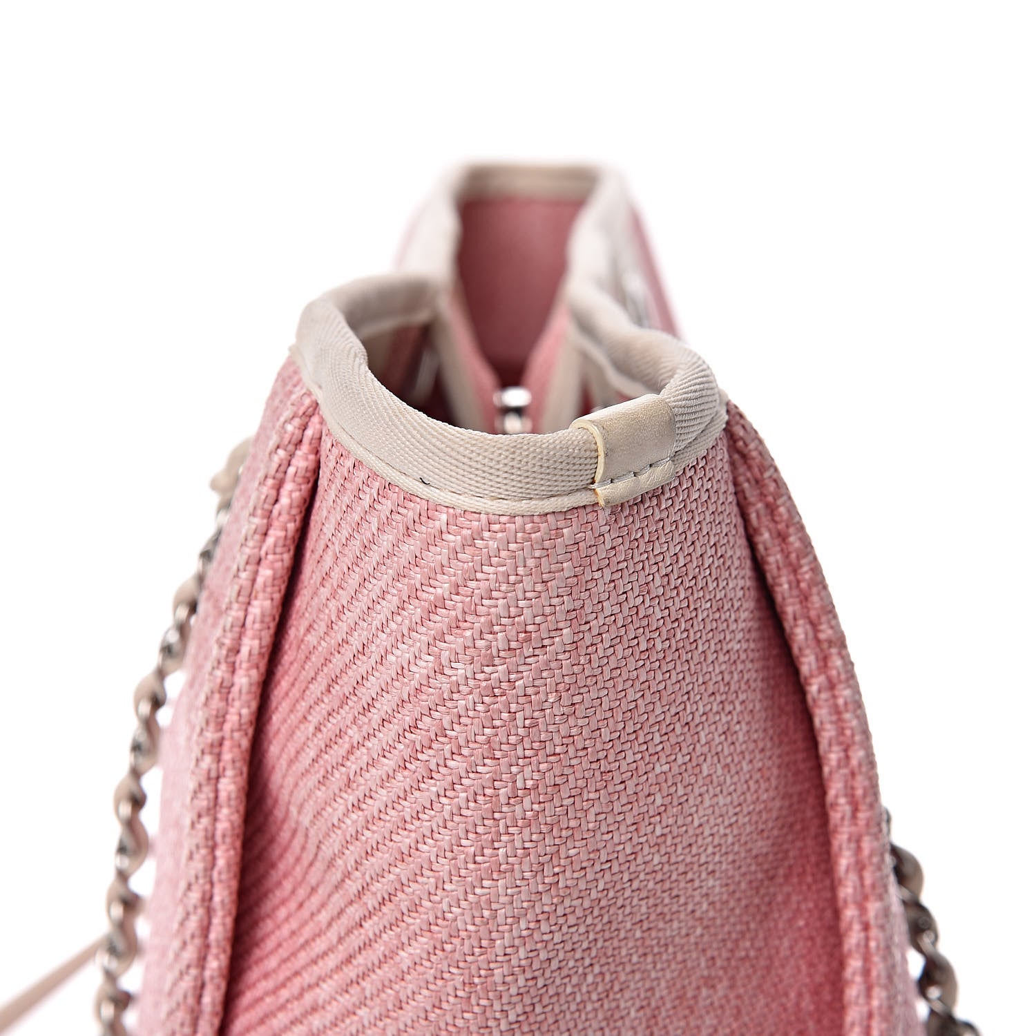 Chanel Woven Straw Raffia Small Deauville Tote Pink 11 of 17