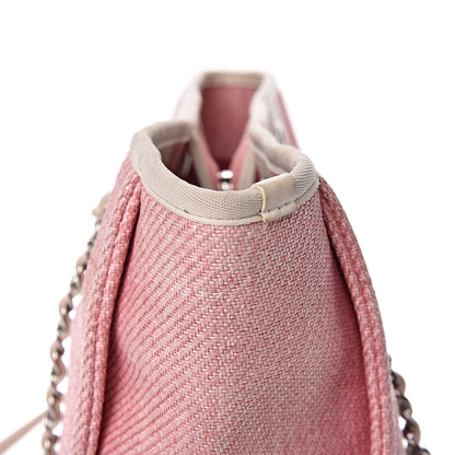 Chanel Woven Straw Raffia Small Deauville Tote Pink 11 of 17