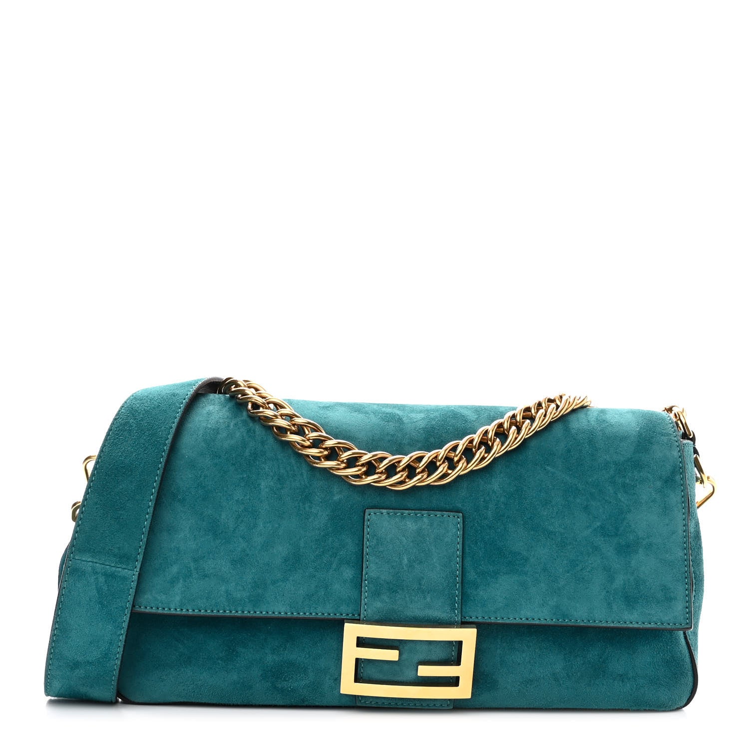 Fendi Chamois Large Baguette Ottanio 1 of 8