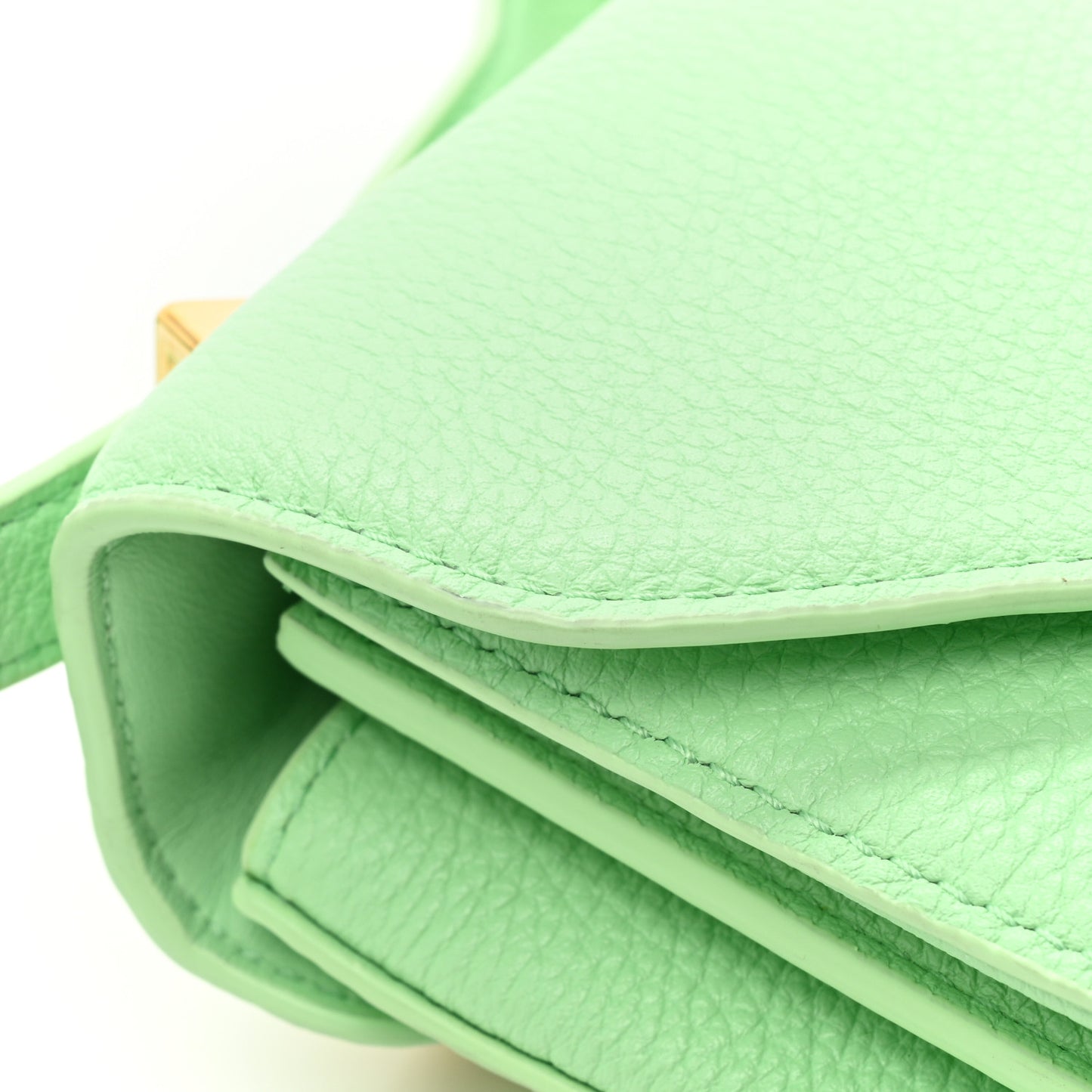Calfskin Mount Envelope Bag Wasabi