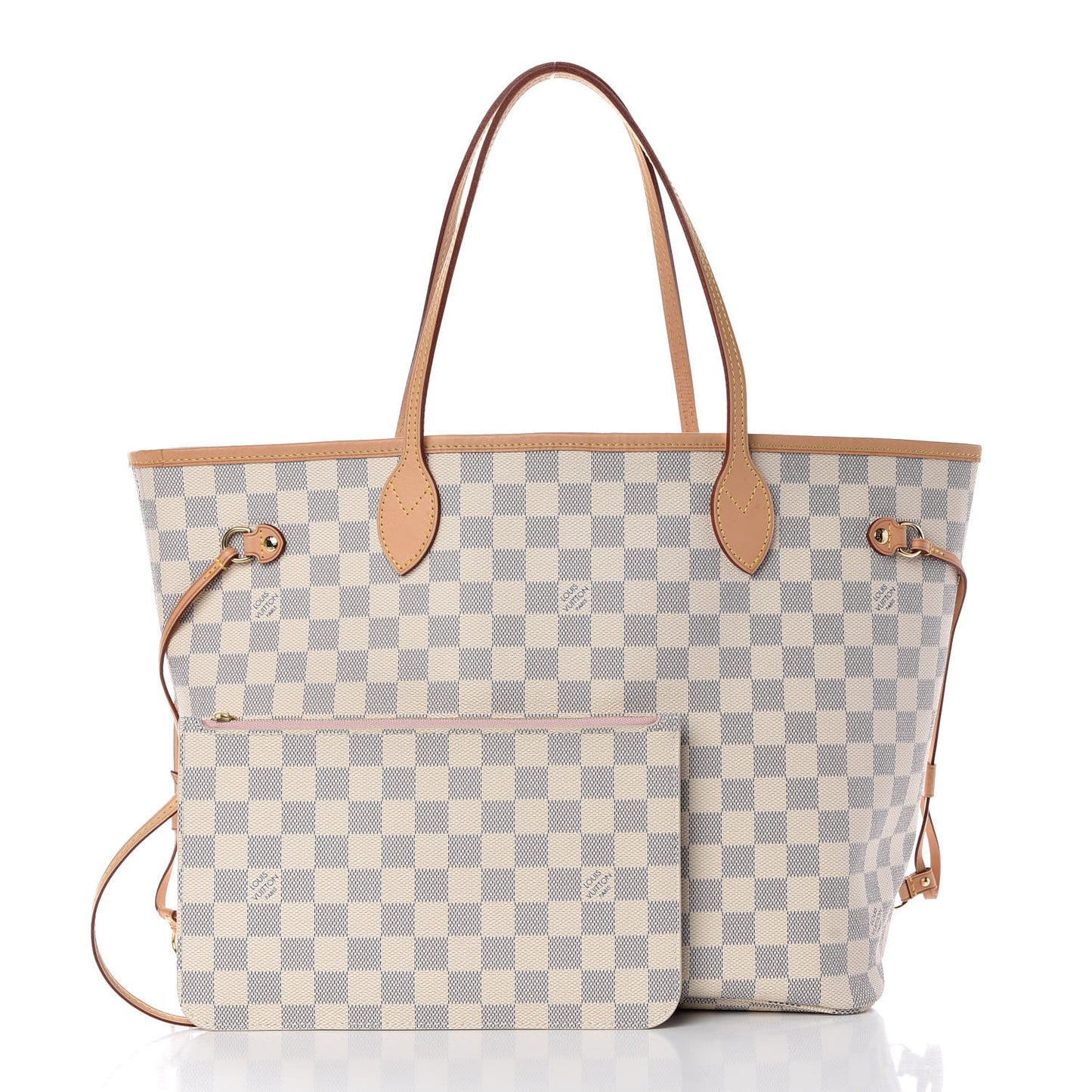 Damier Azur Neo Neverfull MM Rose Ballerine
