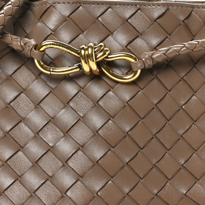 Bottega Veneta Nappa Intrecciato Small Andiamo Shoulder Bag Taupe Grey 7 of 9
