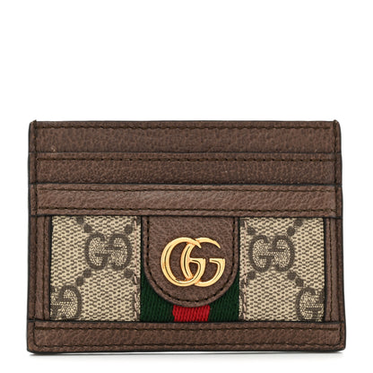 Gucci GG Supreme Monogram Ophidia Card Holder Brown 1 of 6