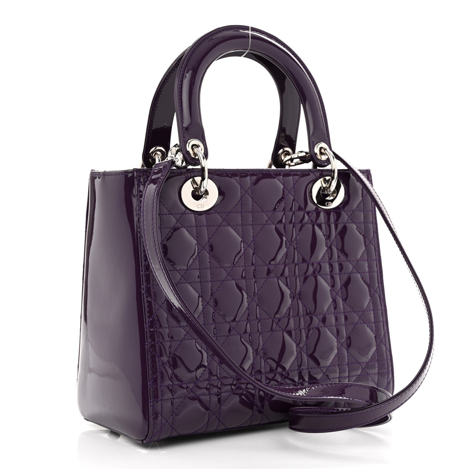Christian Dior Patent Cannage Medium Lady Dior Purple 3 of 11