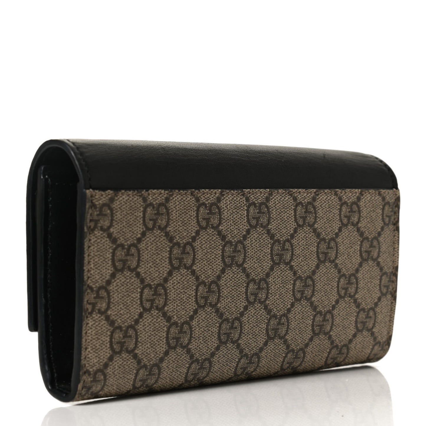 Calfskin GG Supreme Monogram Continental Wallet Black
