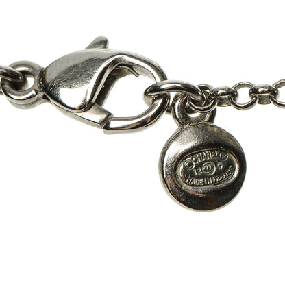 Chanel Baguette Crystal Pearl CC Necklace Purple Silver 7 of 9